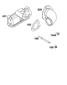 Air Cleaner Group Diagram and Parts List for 261D05-0002-01 200000 - 399999 Briggs and Stratton Engine